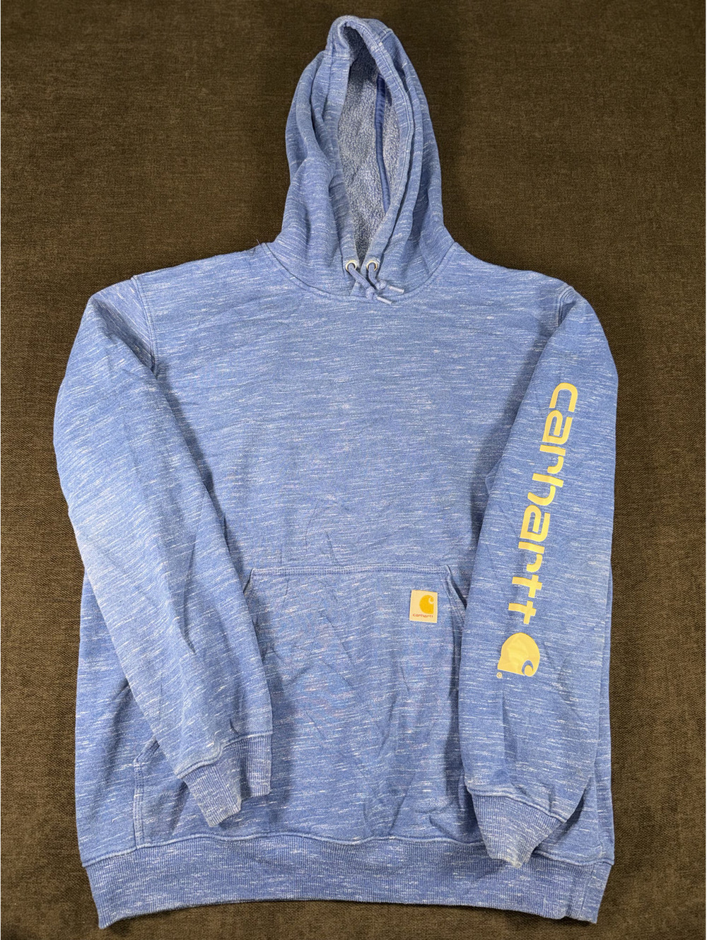 Carhartt Loose Fit Blue Heathered Hoodie Sweatshirt Size L